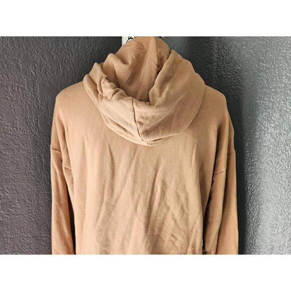 Womens Time And Tru Hooded Sweatshirt Full Zip Up Size Large 12-14 Beige Pockets - Picture 10 of 10